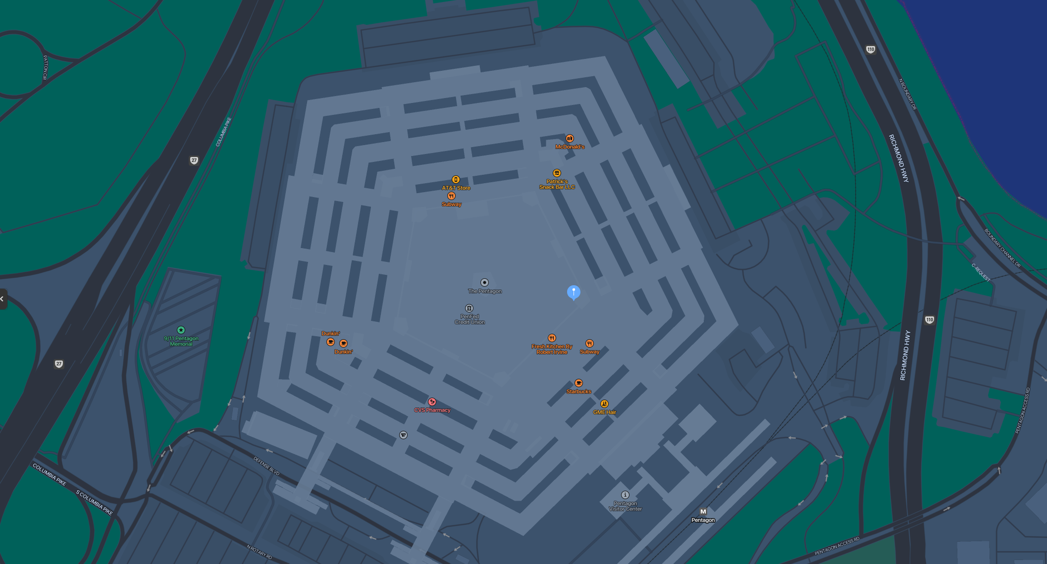 A map of the Pentagon.