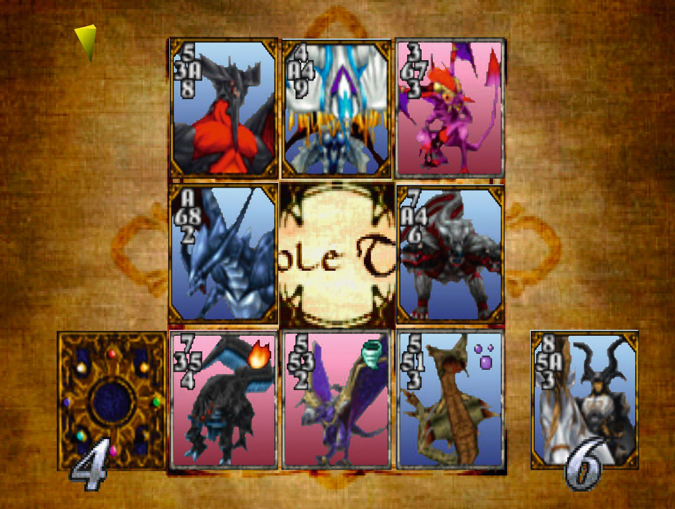 The Triple Triad card game screen from Final Fantasy VIII.